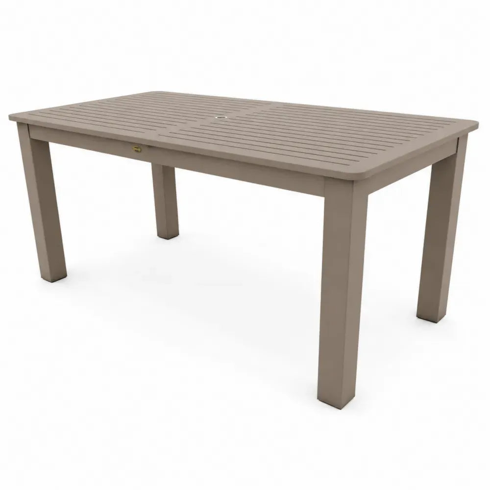 Gartentisch Esstisch rechteckig 150 x 90 x 74 cm PP-Kunststoff Taupe mit Schirmloch